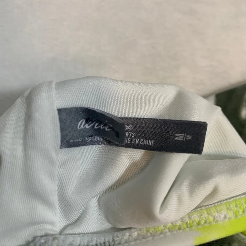 Aerie Tie Dye One Piece Swimsuit Neon Green Black‎ White Racerback Size M